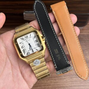 Đồng Hồ Cartier Santos Nam WGSA0029 Vàng Gold Mặt Trắng Rep 1:1 Cao Nhất 39.8mm