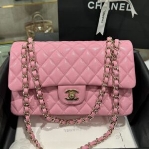 Túi Chanel Classic Flap Bag Da Caviar Màu Hồng VVIP Like Auth Size 25.5cm