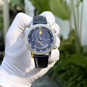 Đồng Hồ Patek Philippe Grand Complications 5102 Mặt Xanh Viền Đá Rep 1:1 43mm