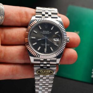 Đồng Hồ Rolex Datejust Mặt Số Xám Cọc Số Dạ Quang Dây Jubilee Rep 1:1 Clean Factory 41mm