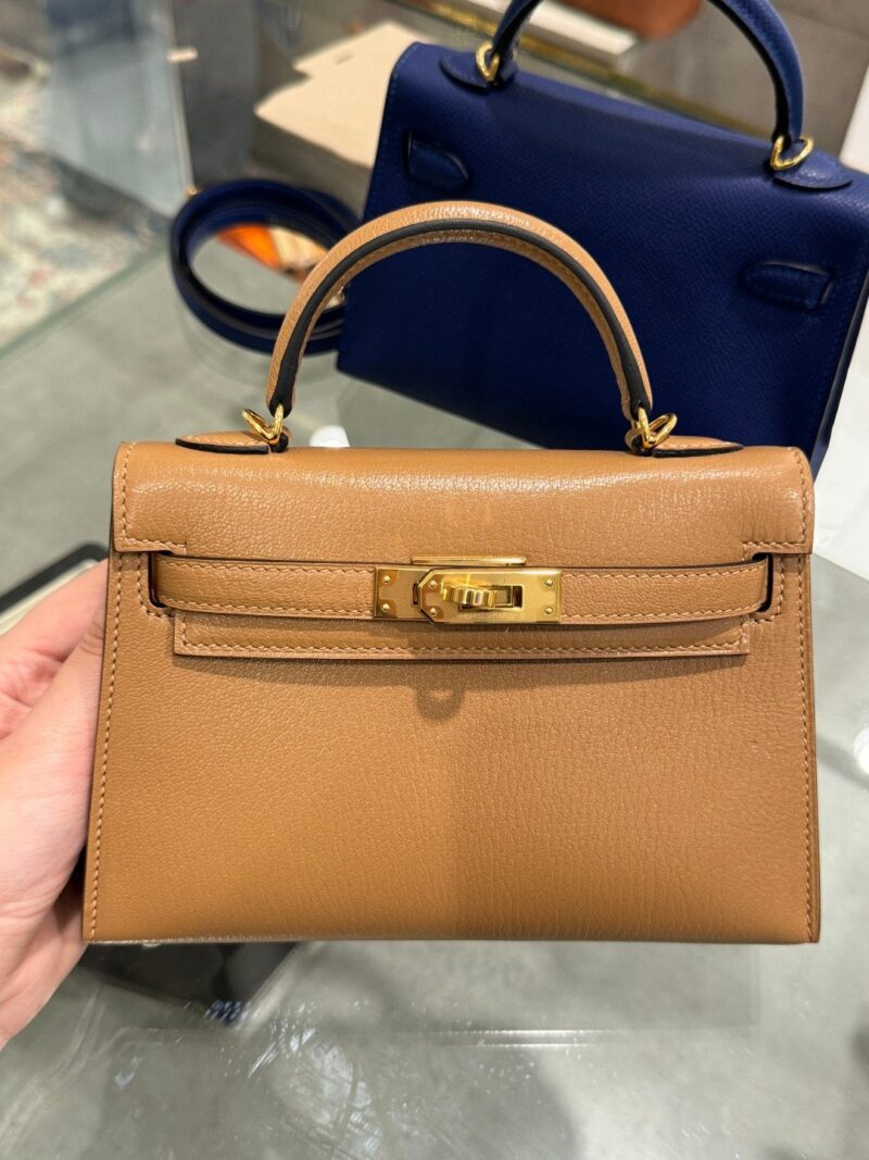 Túi Hermes Kelly 20 Da Chevre Màu Nâu Siêu Cấp Size 20cm