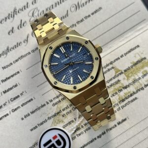 Đồng Hồ Audemars Piguet Royal Oak 15450BA Vàng Vàng Mặt Xanh Blue Rep 1:1 IP Factory 37mm