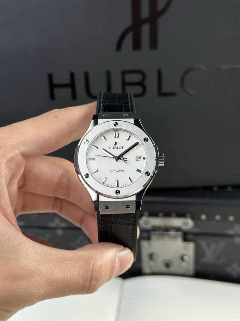 Đồng Hồ Name Hublot Classic Fusion Titanium Mặt Trắng Rep