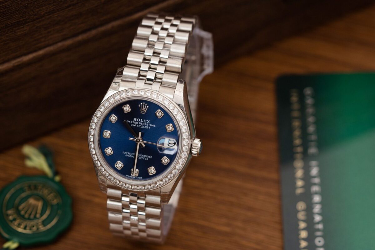 Rolex Datejust Lady 31 Blue Diamond Dial Stone-set Bezel Jubilee Replica