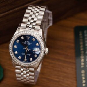 Rolex Datejust Lady 31 Blue Diamond Dial Stone-set Bezel Jubilee Replica