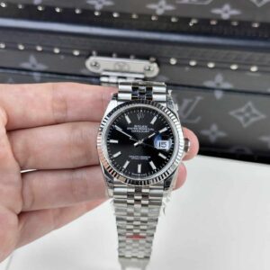 Đồng Hồ Rolex Datejust Mặt Số Đen Dây Jubilee Cọc Số Dạ Quang Rep 11 Nhà Máy VS Cao Cấp Nhất 36mm