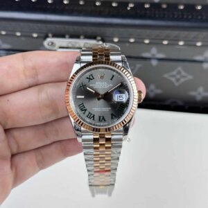 Đồng Hồ Rolex Datejust Wimbledon Demi Vàng Hồng Dây Jubilee Rep 11 Cao Nhất 36mm