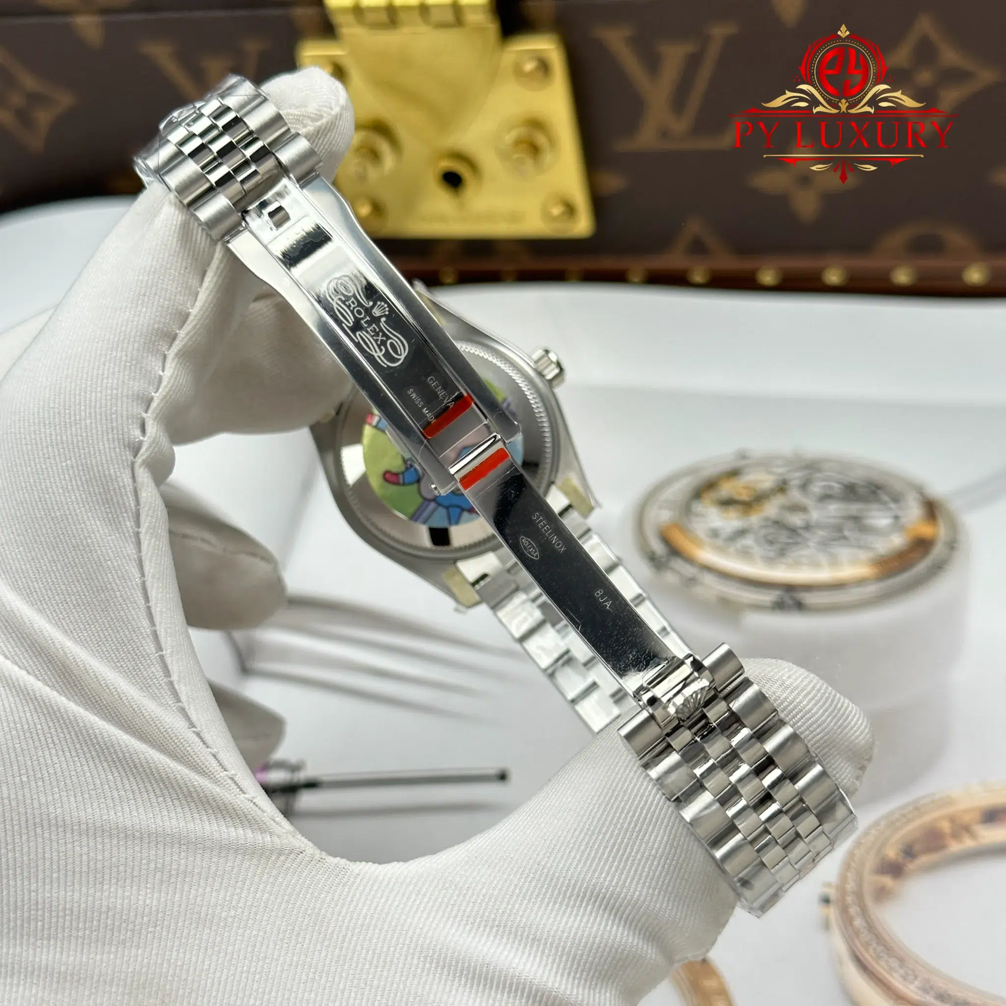 Rolex Datejust Pink Dial Stone-Set Bezel Jubilee Best Replica - 10