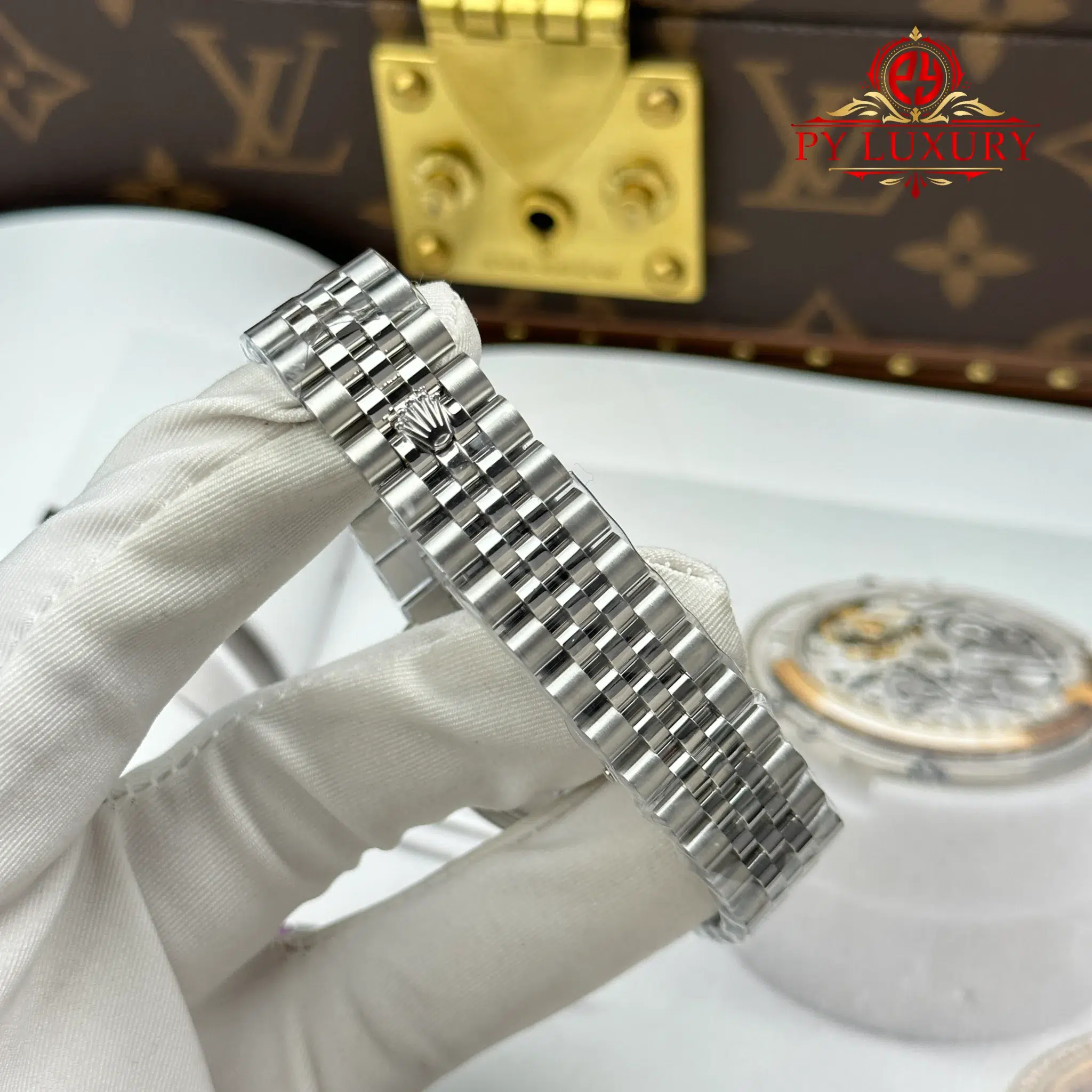 Rolex Datejust Pink Dial Stone-Set Bezel Jubilee Best Replica - 11