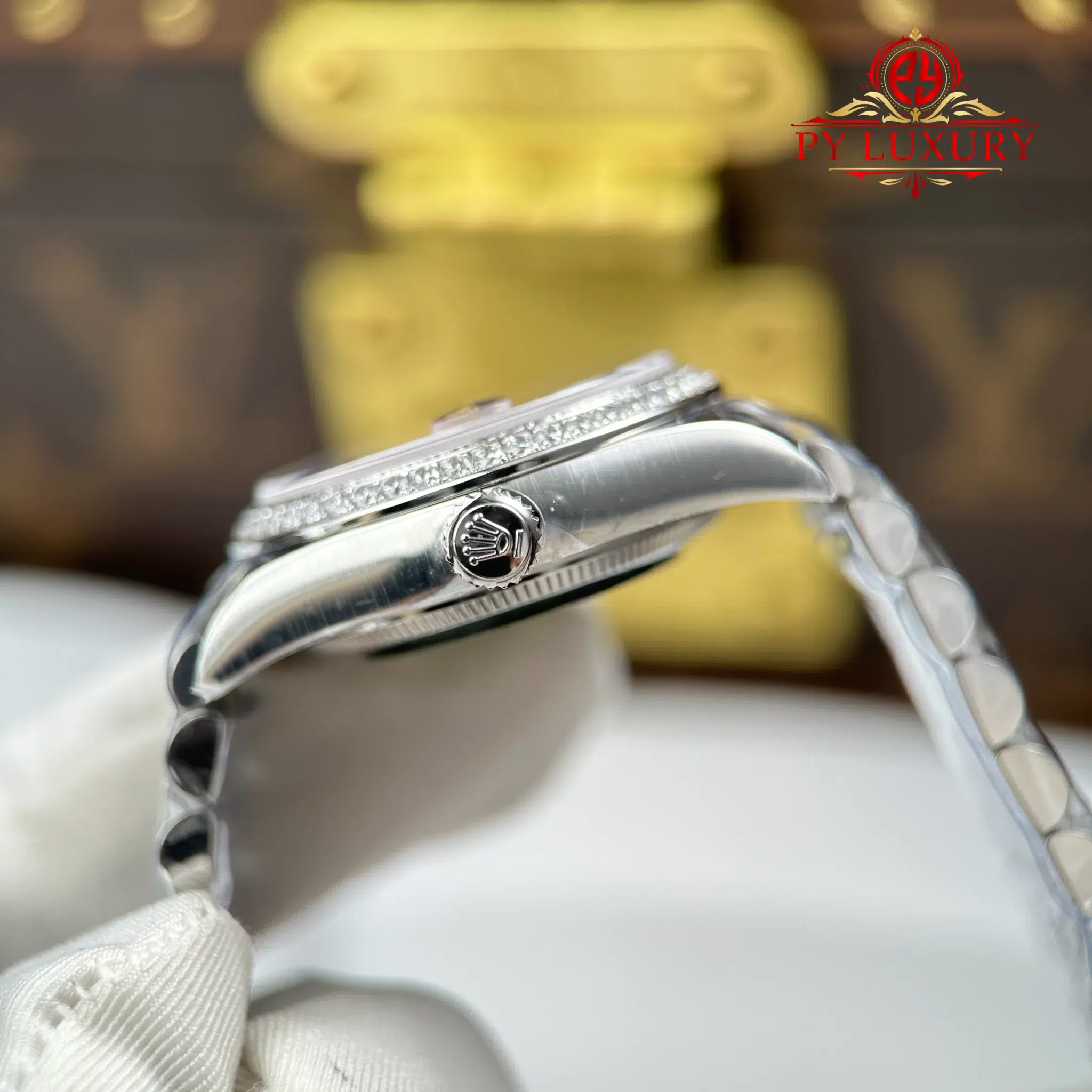 Rolex Datejust Pink Dial Stone-Set Bezel Jubilee Best Replica - 8