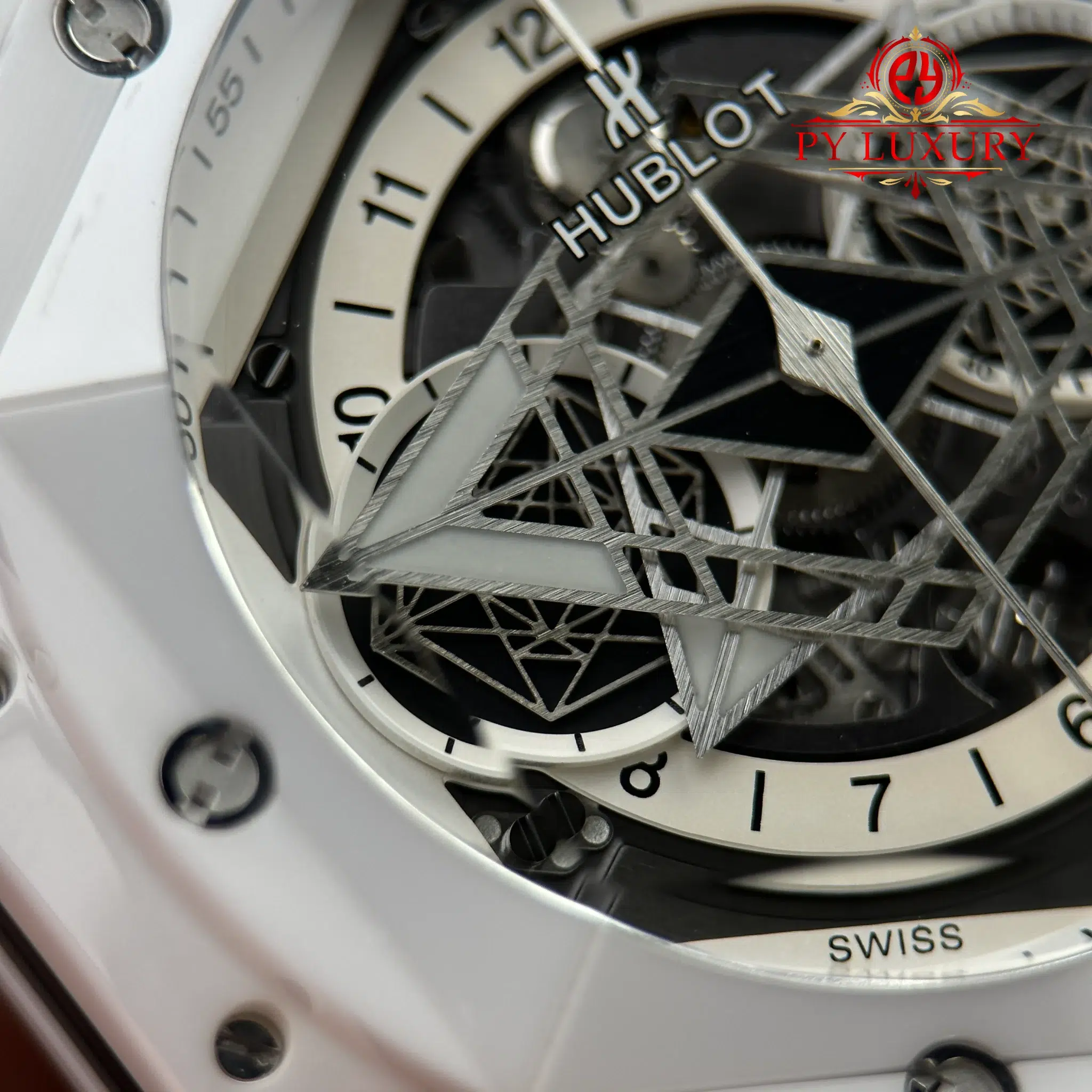 Hublot Big Bang Sang Bleu II White Ceramic Rubber Top Quality Replica - 9