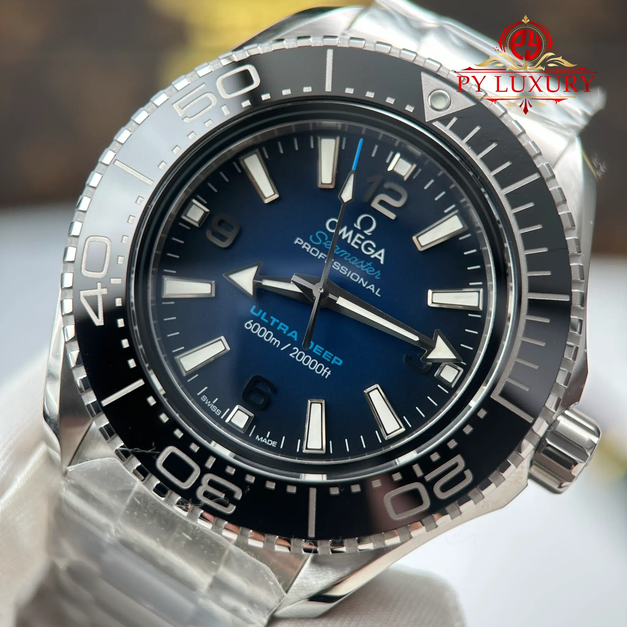 Omega Seamaster Planet Ocean 6000M Ultra Deep Blue Dial Best Replica - 4