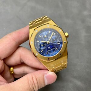 Audemars Piguet Royal Oak Perpetual Calendar 26574BA Yellow Gold Blue Dial Best Replica