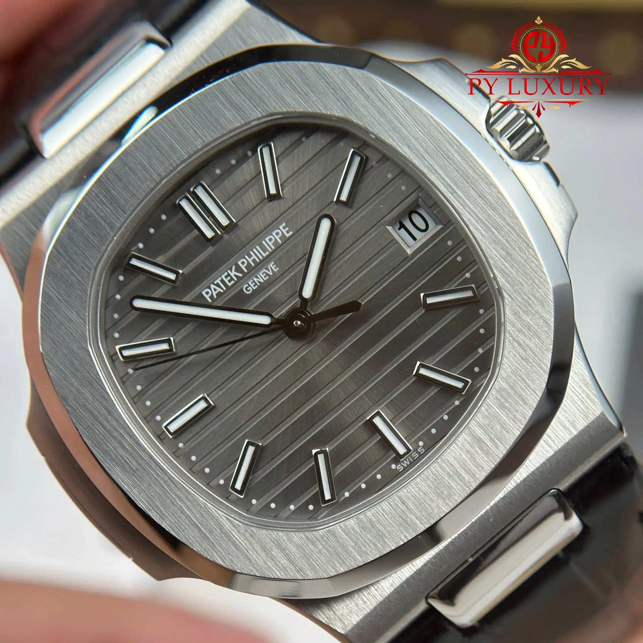 Patek Philippe Nautilus 5711G-001 Grey Dial Leather Strap 1-1 Best Replica BBF - 3