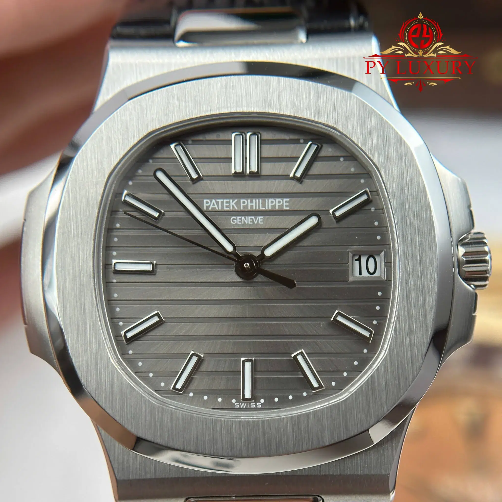 Patek Philippe Nautilus 5711G-001 Grey Dial Leather Strap 1-1 Best Replica BBF - 4