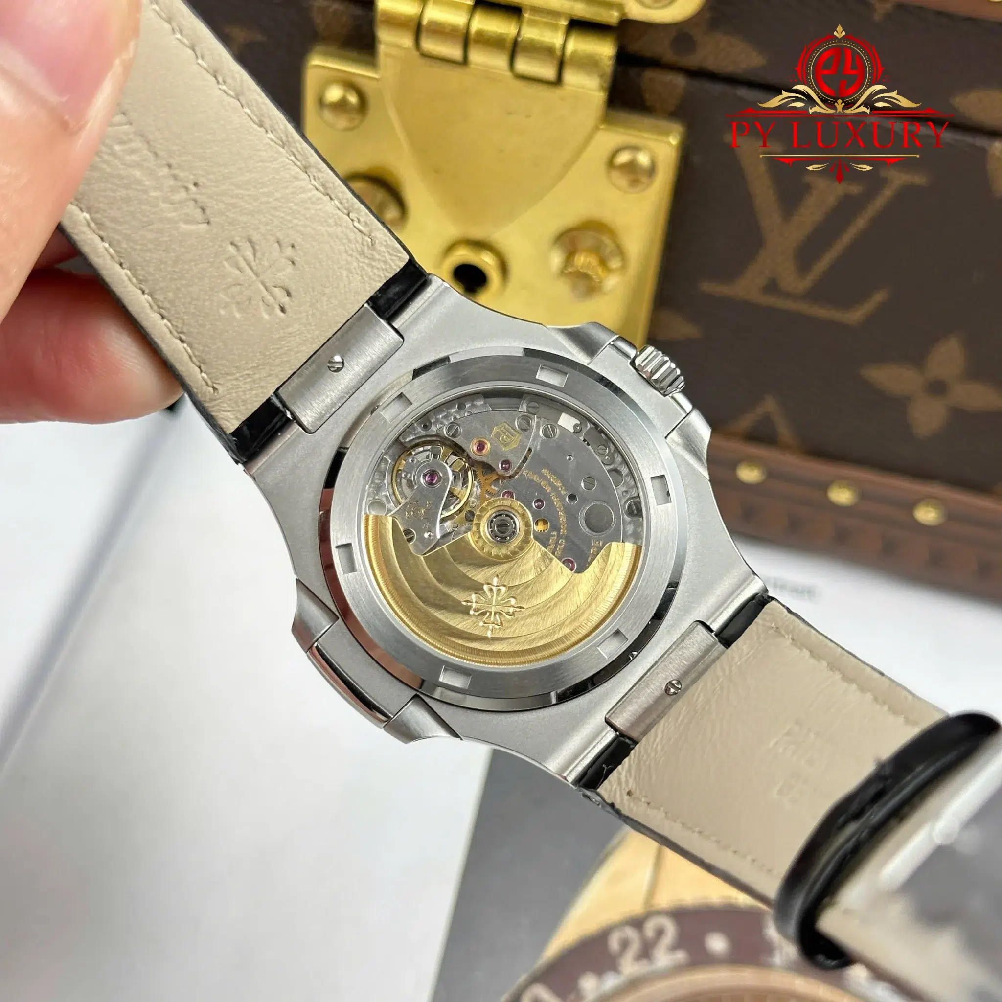 Patek Philippe Nautilus 5711G-001 Grey Dial Leather Strap 1-1 Best Replica BBF - 9
