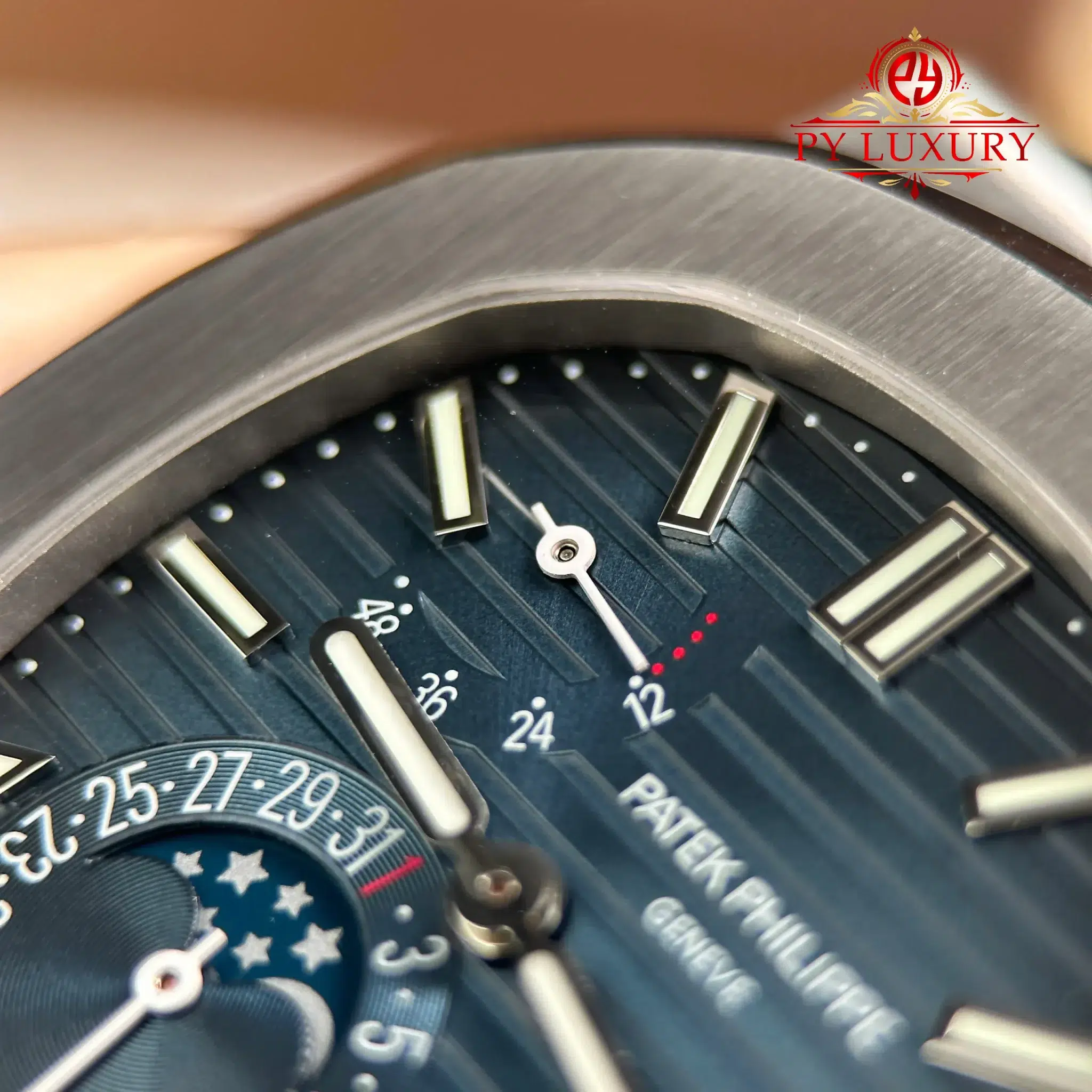 Patek Philippe Nautilus 5712 Blue Dial Leather Best Quality Replica - 2