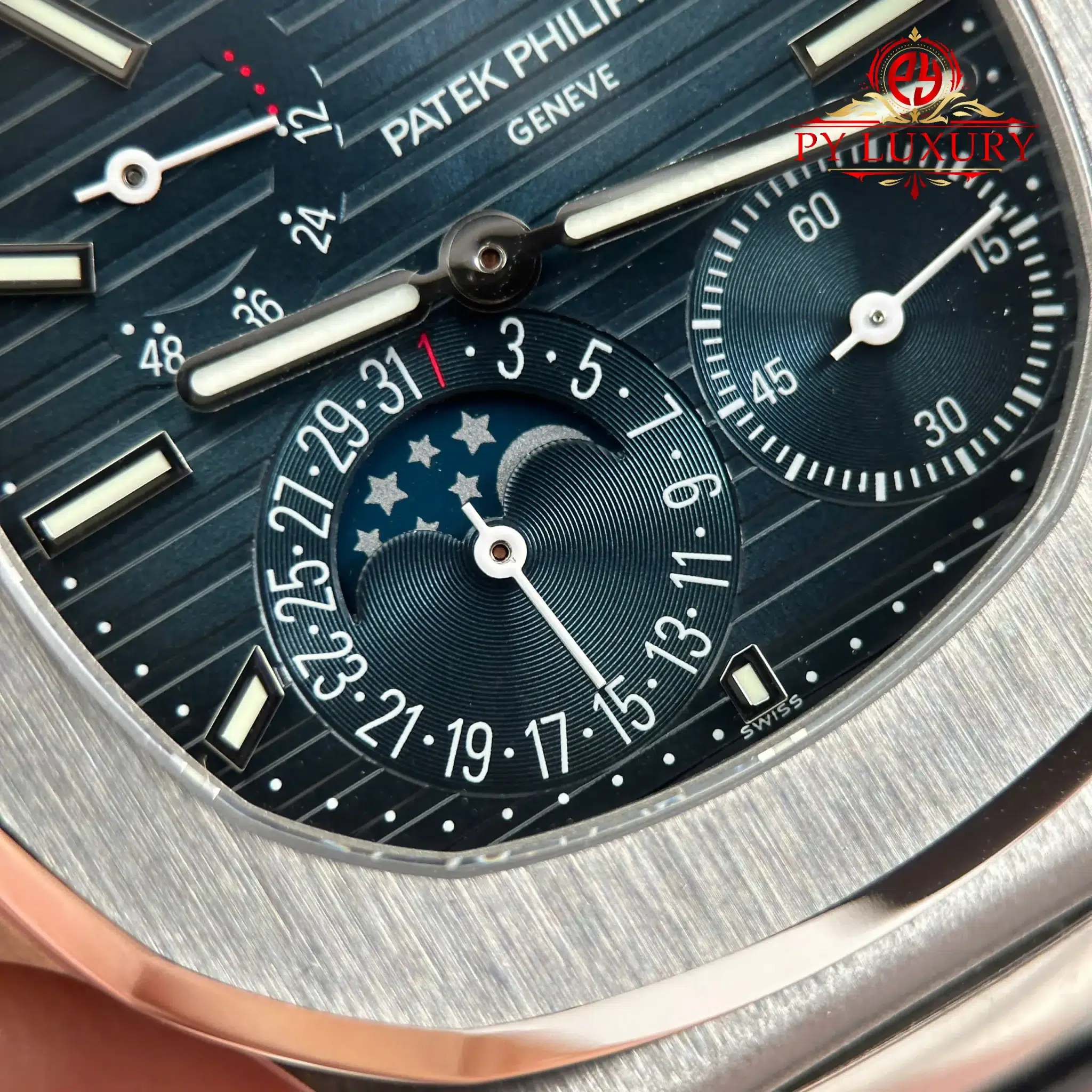 Patek Philippe Nautilus 5712 Blue Dial Leather Best Quality Replica - 6