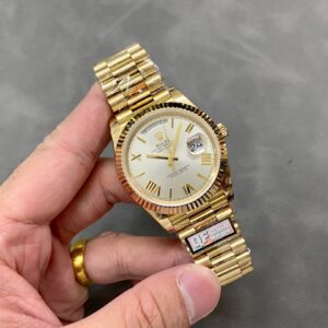 Rolex Day-Date 228238-0002 Yellow Gold Silver Dial 184g Top Quality Replica 40mm