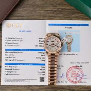 Rolex Day-Date 40 228235 Rose Gold Custom Moissanite Rainbow Dial Best Replica