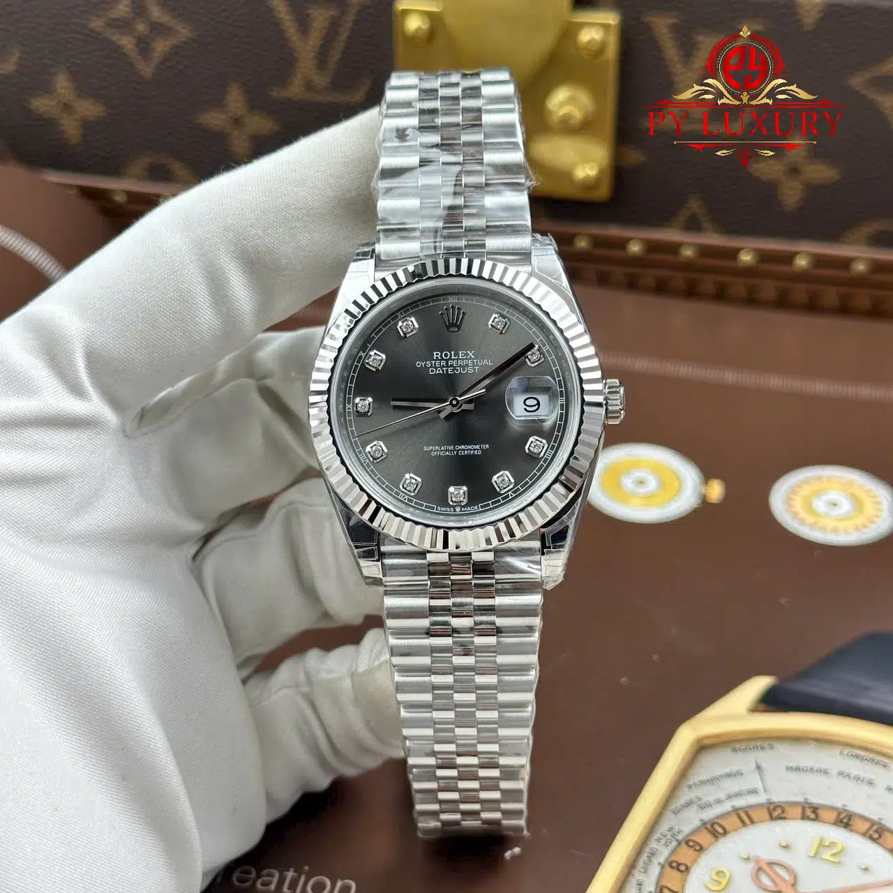 Rolex Datejust 126334 Grey Diamond Dial Jubilee Bracelet Best Replica - 1