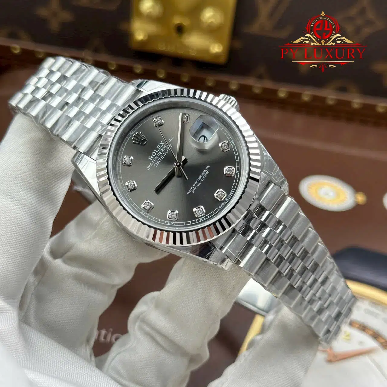 Rolex Datejust 126334 Grey Diamond Dial Jubilee Bracelet Best Replica - 2