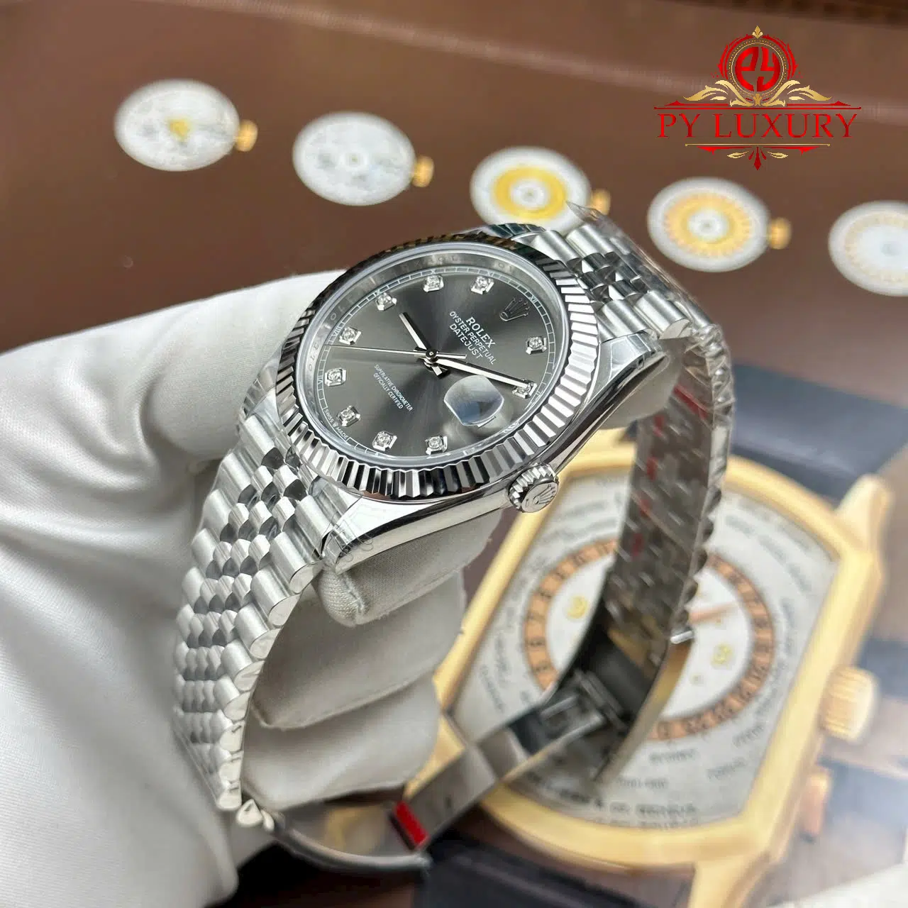 Rolex Datejust 126334 Grey Diamond Dial Jubilee Bracelet Best Replica - 3