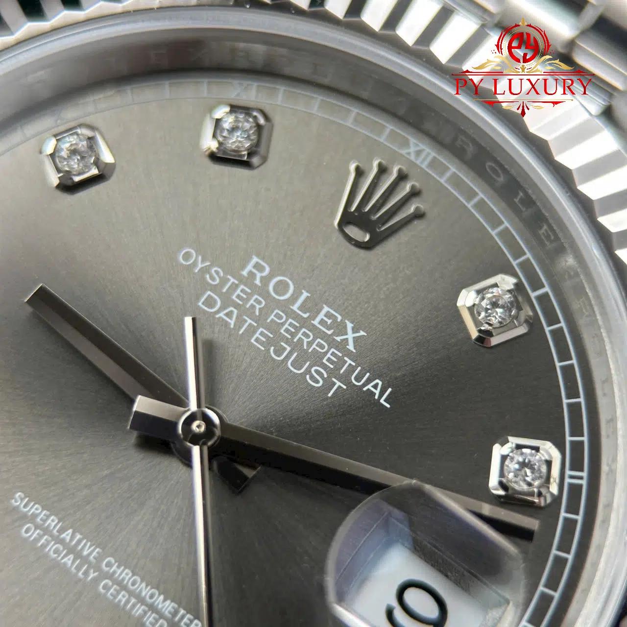 Rolex Datejust 126334 Grey Diamond Dial Jubilee Bracelet Best Replica - 6