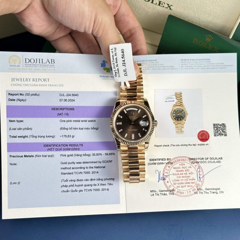 Rolex Day-Date 228235 18K Rose Gold Wrapped Chocolate Diamond Dial 177g V3 GMF Super Clone 40mm