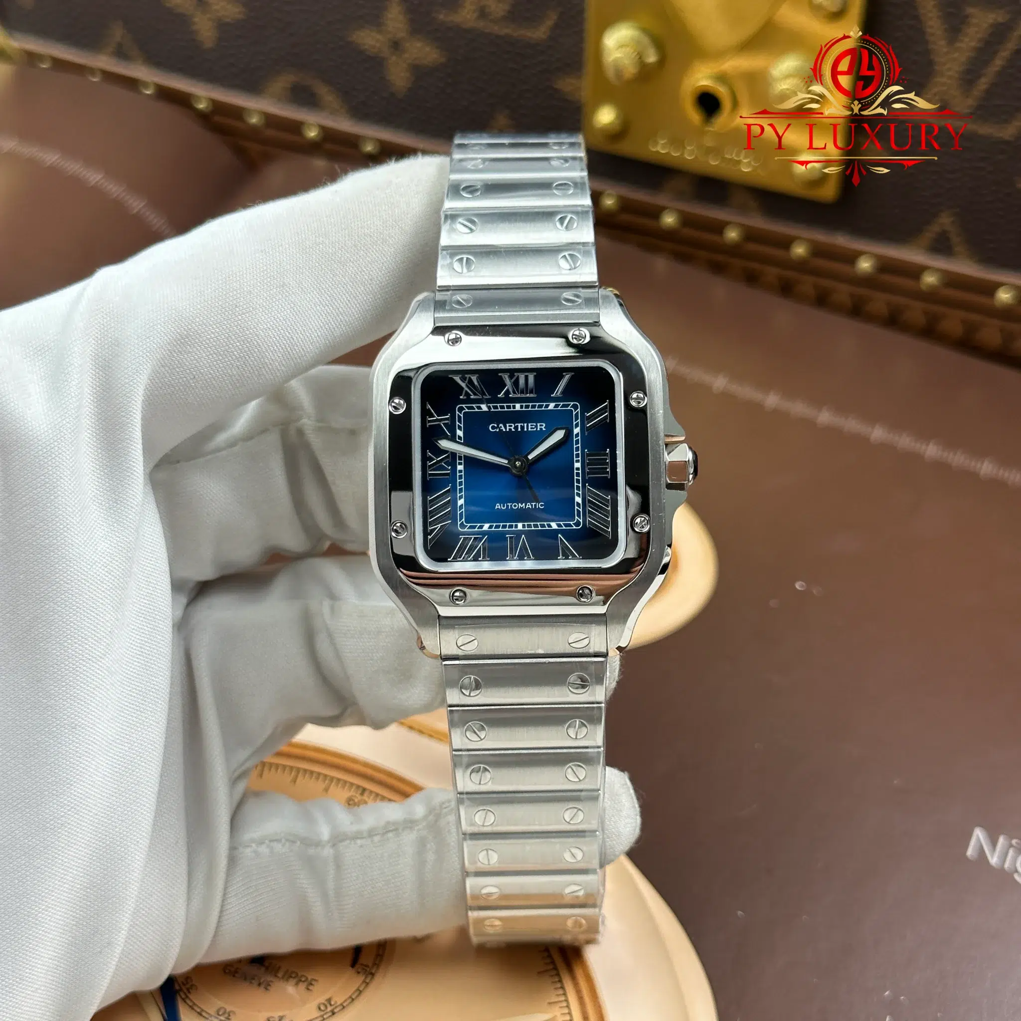 Cartier Santos WSSA0063 Blue Dial Medium Model Best Quality Replica - 2