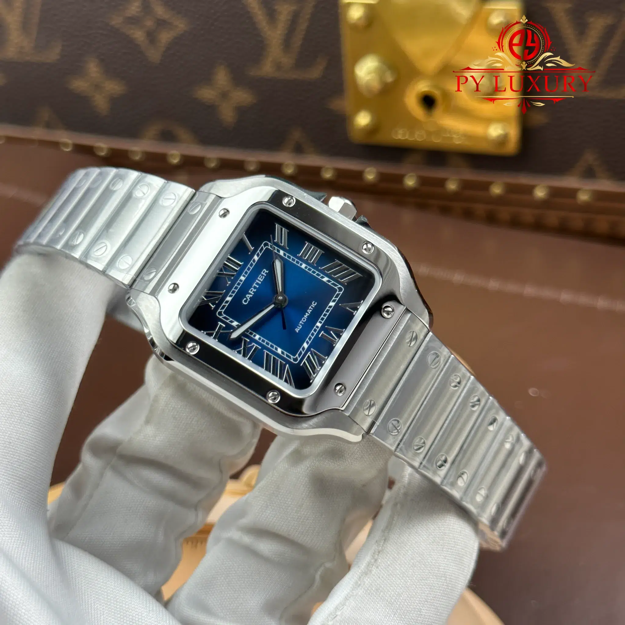 Cartier Santos WSSA0063 Blue Dial Medium Model Best Quality Replica - 3