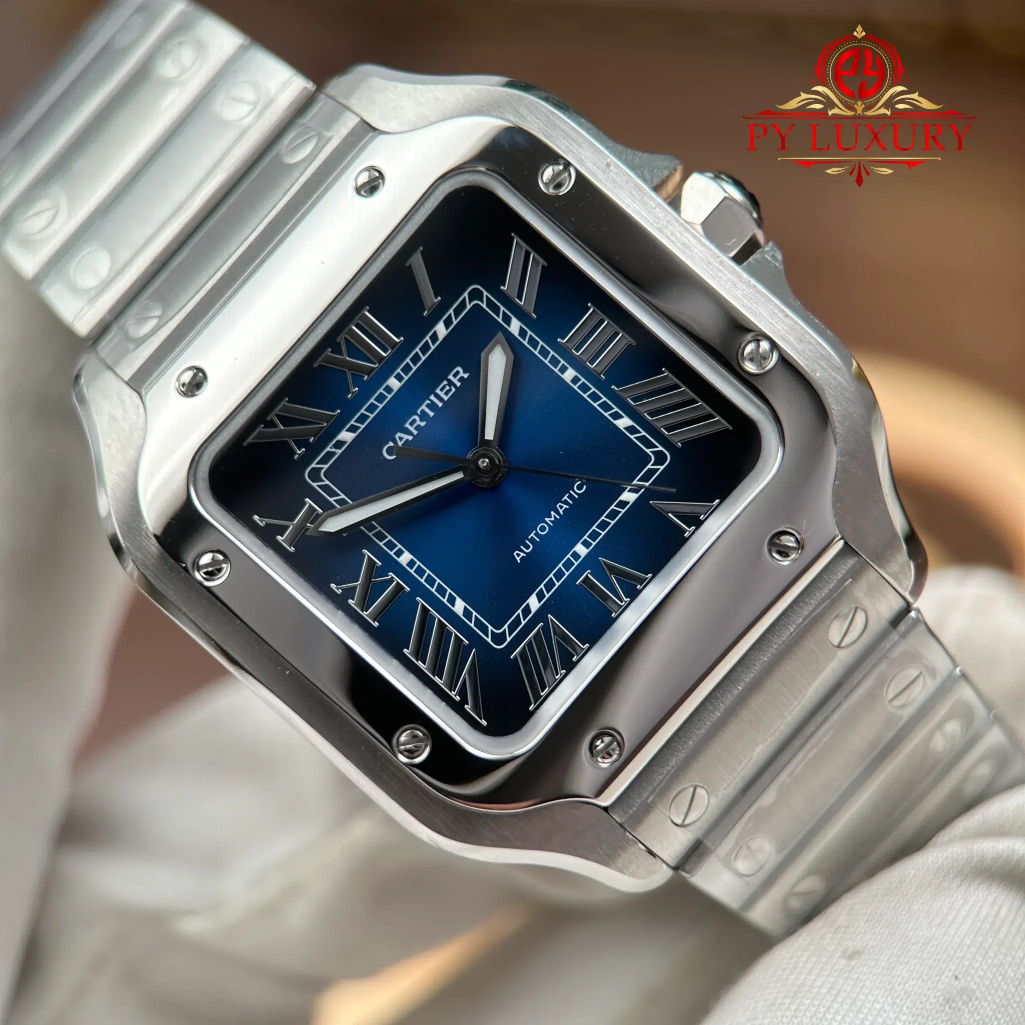 Cartier Santos WSSA0063 Blue Dial Medium Model Best Quality Replica - 5