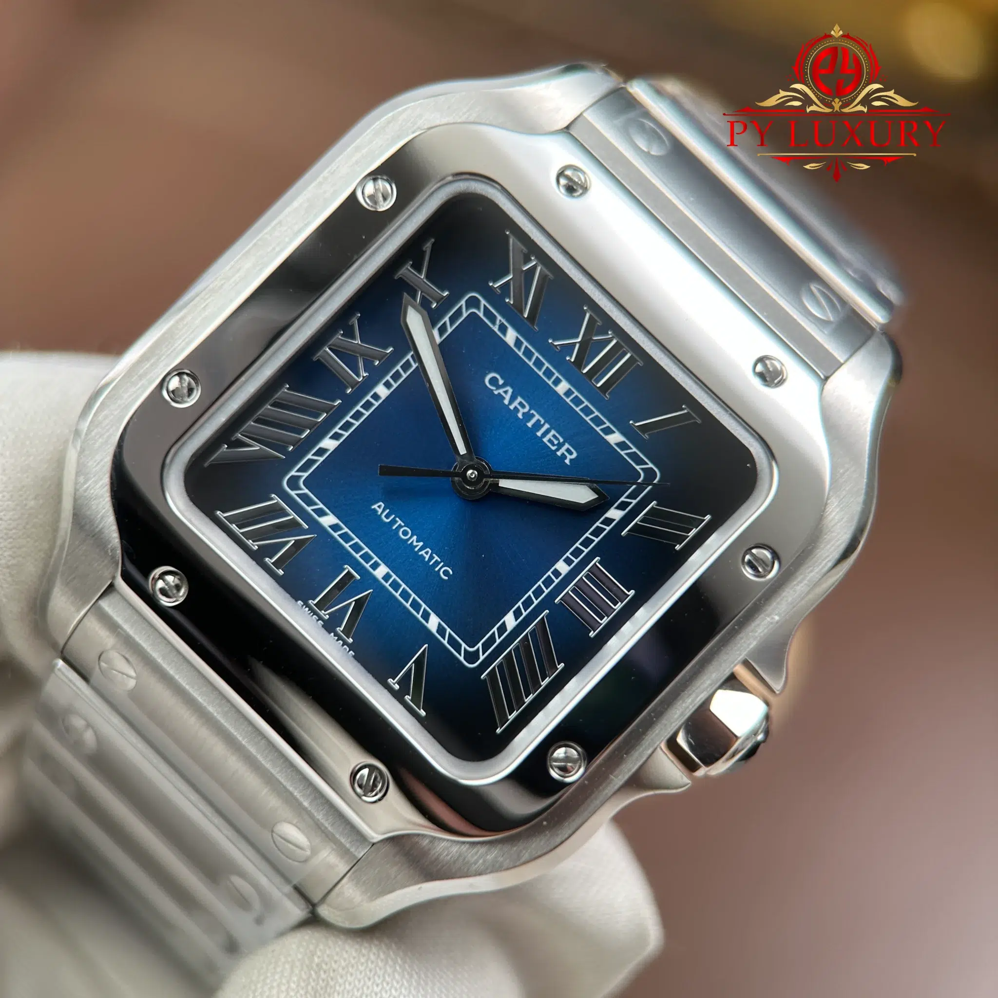 Cartier Santos WSSA0063 Blue Dial Medium Model Best Quality Replica - 6