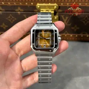 Cartier Santos WSSA0064 Brown Dial Large Model Best Replica BVF 39.8mm