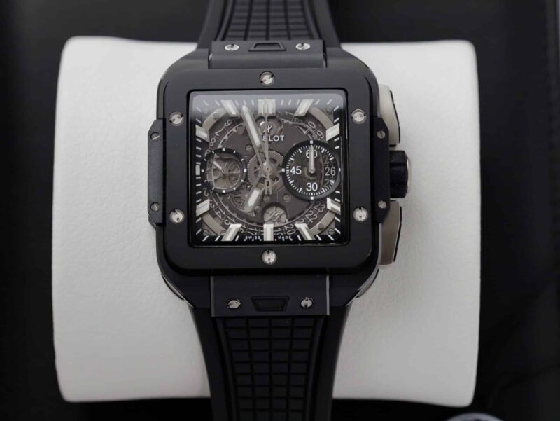 Đồng Hồ Hublot Square Bang Unico Black Magic Vỏ Gốm Đen Rep 1:1 BBF 42mm