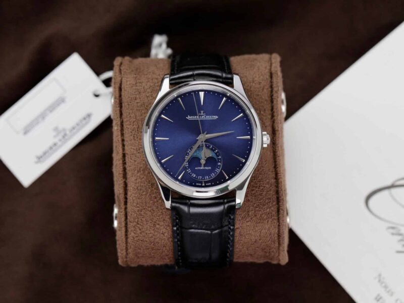 Đồng Hồ Jaeger-LeCoultre Master Ultra-Thin Moon Mặt Xanh Blue Dây Da Rep 1:1 APS 39mm