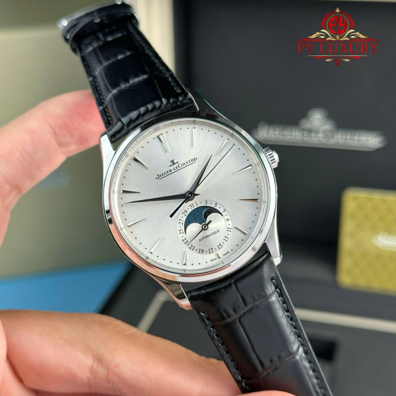 Jaeger-LeCoultre Master Ultra Thin Moon Silver Dial Leather Strap