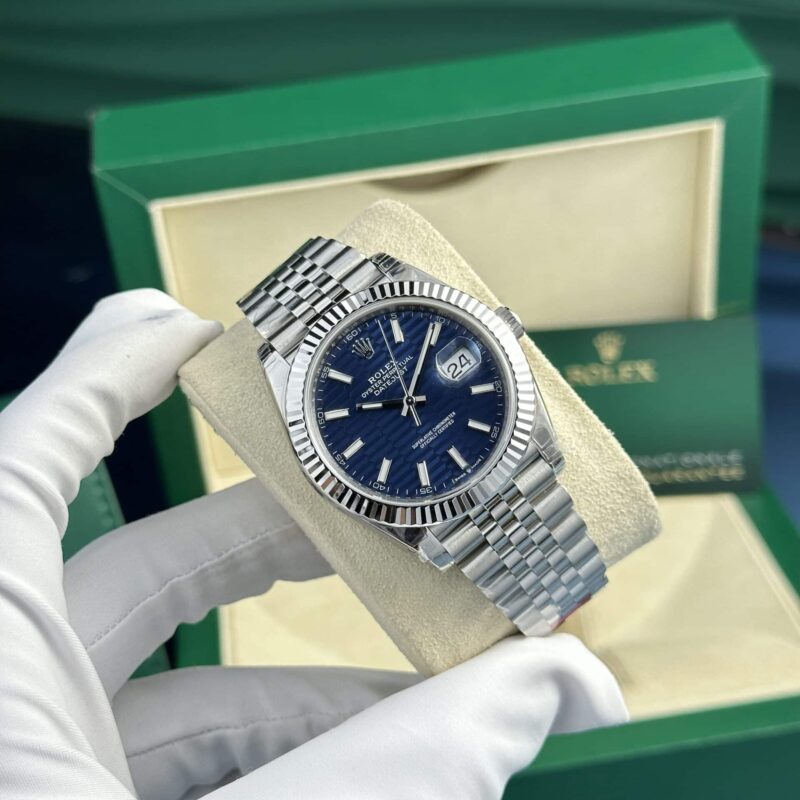 Đồng Hồ Rolex Datejust 126334 Mặt Số Nếp Gấp Xanh Lam Dây Jubilee Rep 1:1 Cao Nhất VS Factory 41mm