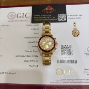 Rolex Daytona 126598TRU Custom Made 18K Solid Gold Natural Ruby Natural Diamonds