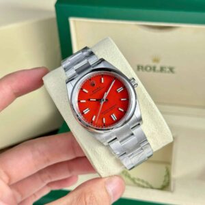 Rolex Oyster Perpetual 126000 Coral Red Dial 1:1 Copy Clean Factory 36mm