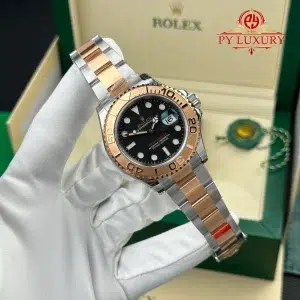 Rolex Yacht-Master 126621-0002 Two Tone Rose Gold Black Dial Oyster Bracelet 1:1 Best Replica VSF 40mm