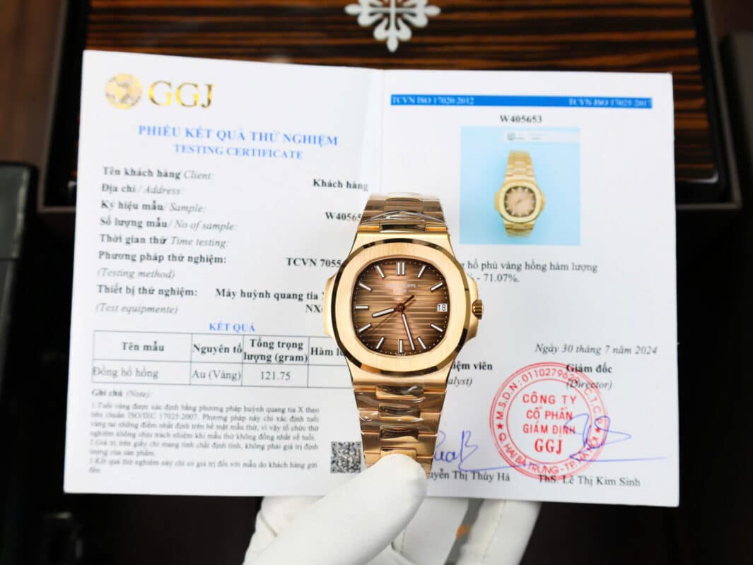 Đồng Hồ Patek Philippe Nautilus 5711/1R Bọc Vàng Hồng Mặt Nâu Replica 1:1 3KF 40mm