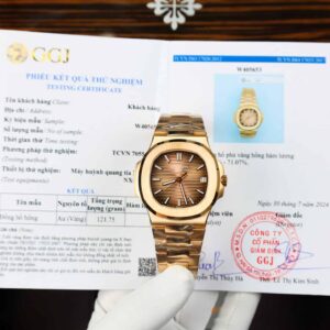 Đồng Hồ Patek Philippe Nautilus 5711/1R Bọc Vàng Hồng 18K Mặt Nâu Replica 1:1 3KF 40mm