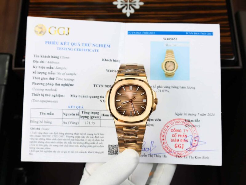 Đồng Hồ Patek Philippe Nautilus 5711/1R Bọc Vàng Hồng 18K Mặt Nâu Replica 1:1 3KF 40mm