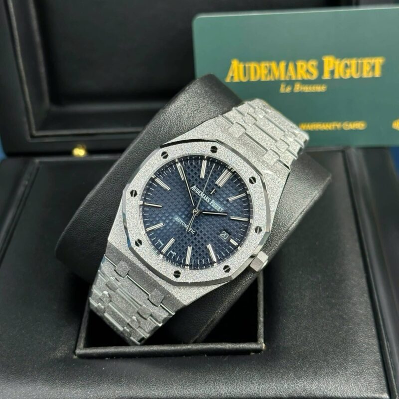 Audemars Piguet Royal Oak 15410BC Frosted Gold Blue Dial Best Replica APSF 41mm