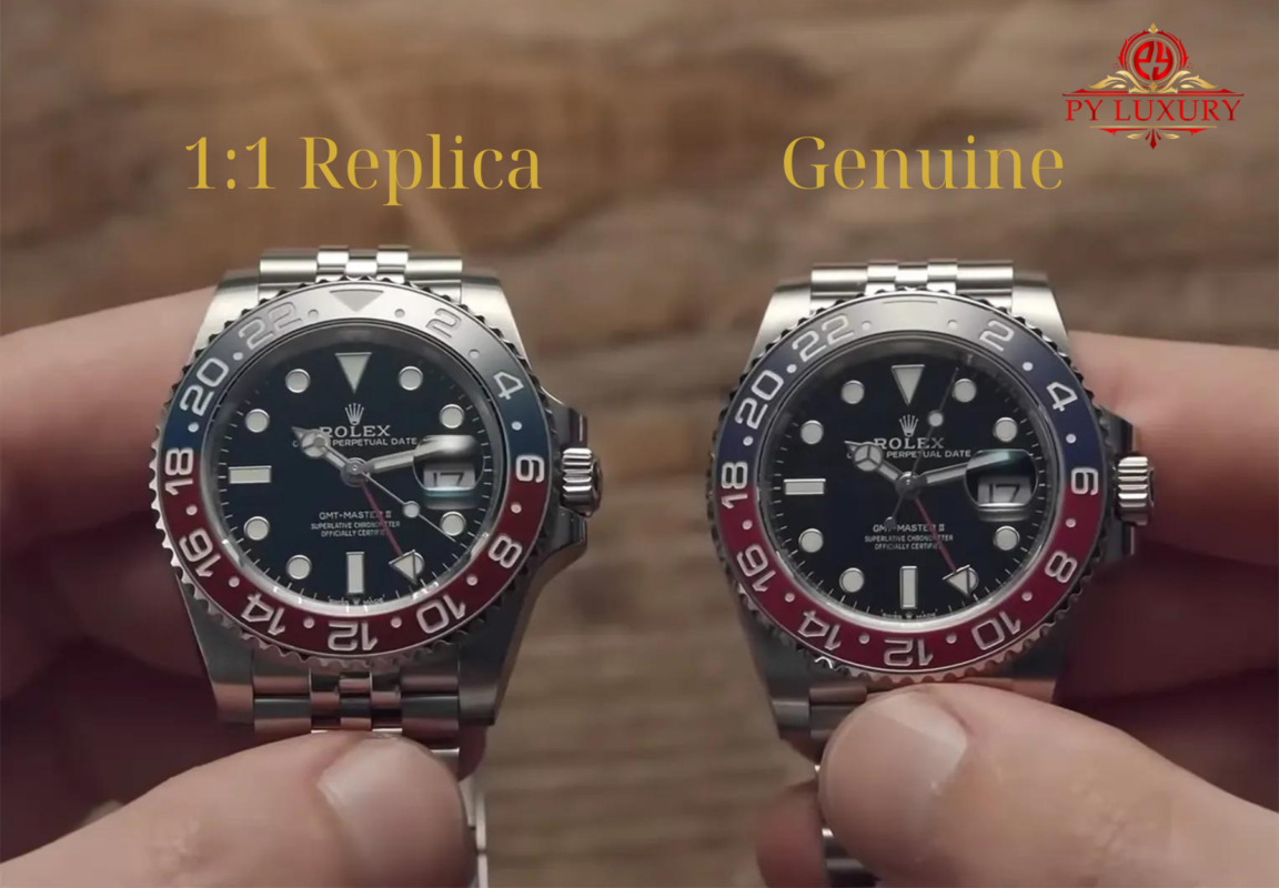 1:1 replica watch vs. genuine watch