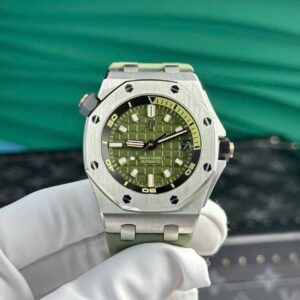 Audemars Piguet Royal Oak Offshore Diver 15720ST Khaki Green Dial Rubber Best Replica APSF 42mm