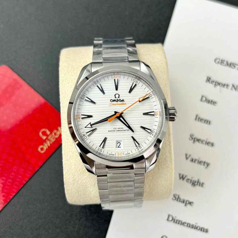 Omega Seamaster Aqua Terra Co-Axial Master Chronometer White Dial Orange Hand Best Replica VSF 41mm