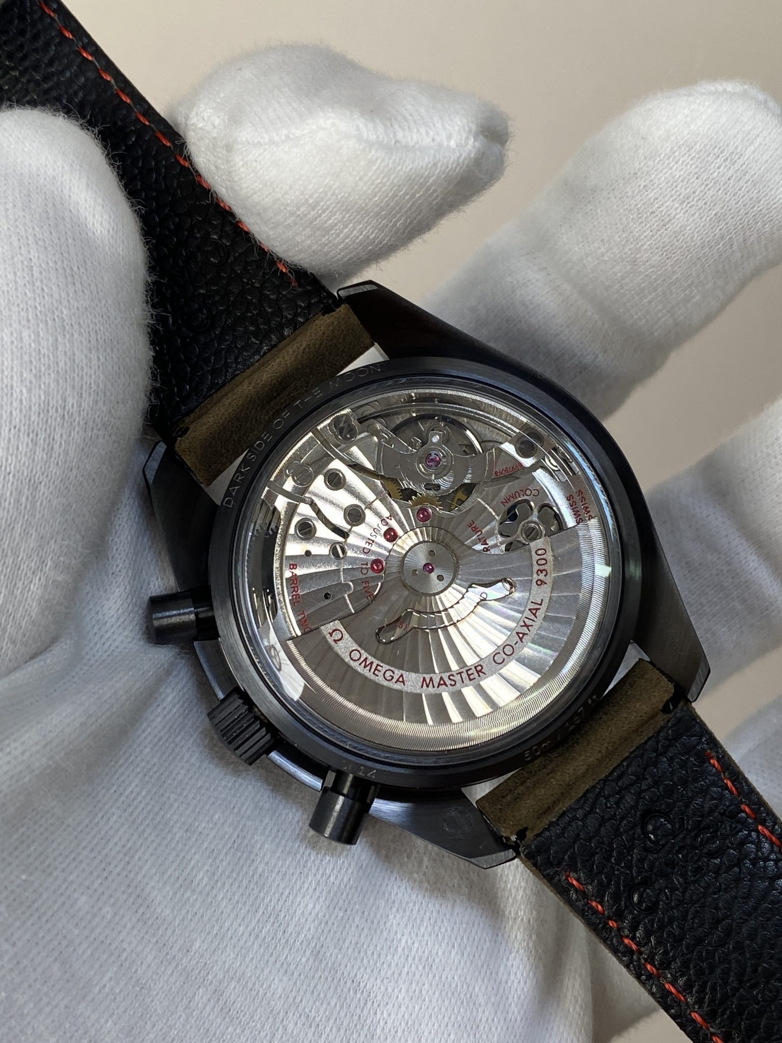 Omega Speedmaster Moonwatch Dark Side of the Moon Ceramic Black & Brown Leather Strap Replica 44mm - 7