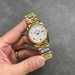 Rolex Day-Date 128238-0113 Yellow Gold White Dial 158g 1:1 Best Replica QF 36mm